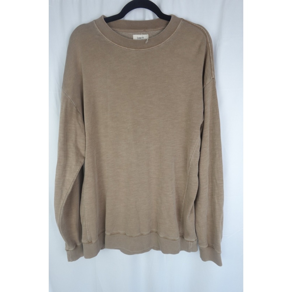 Mens Loose Fit Cotton On Garments Tan Streetwear‎ Crew Neck Sweater Size Medium